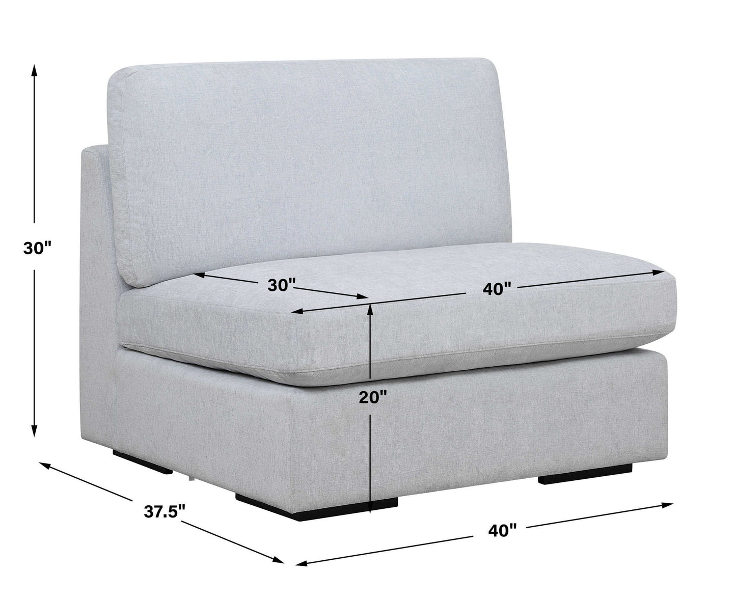 Refuge - Armless Cloud Blue Sofa
