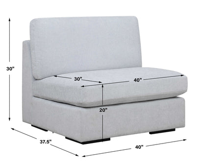 Refuge - Armless Cloud Blue Sofa