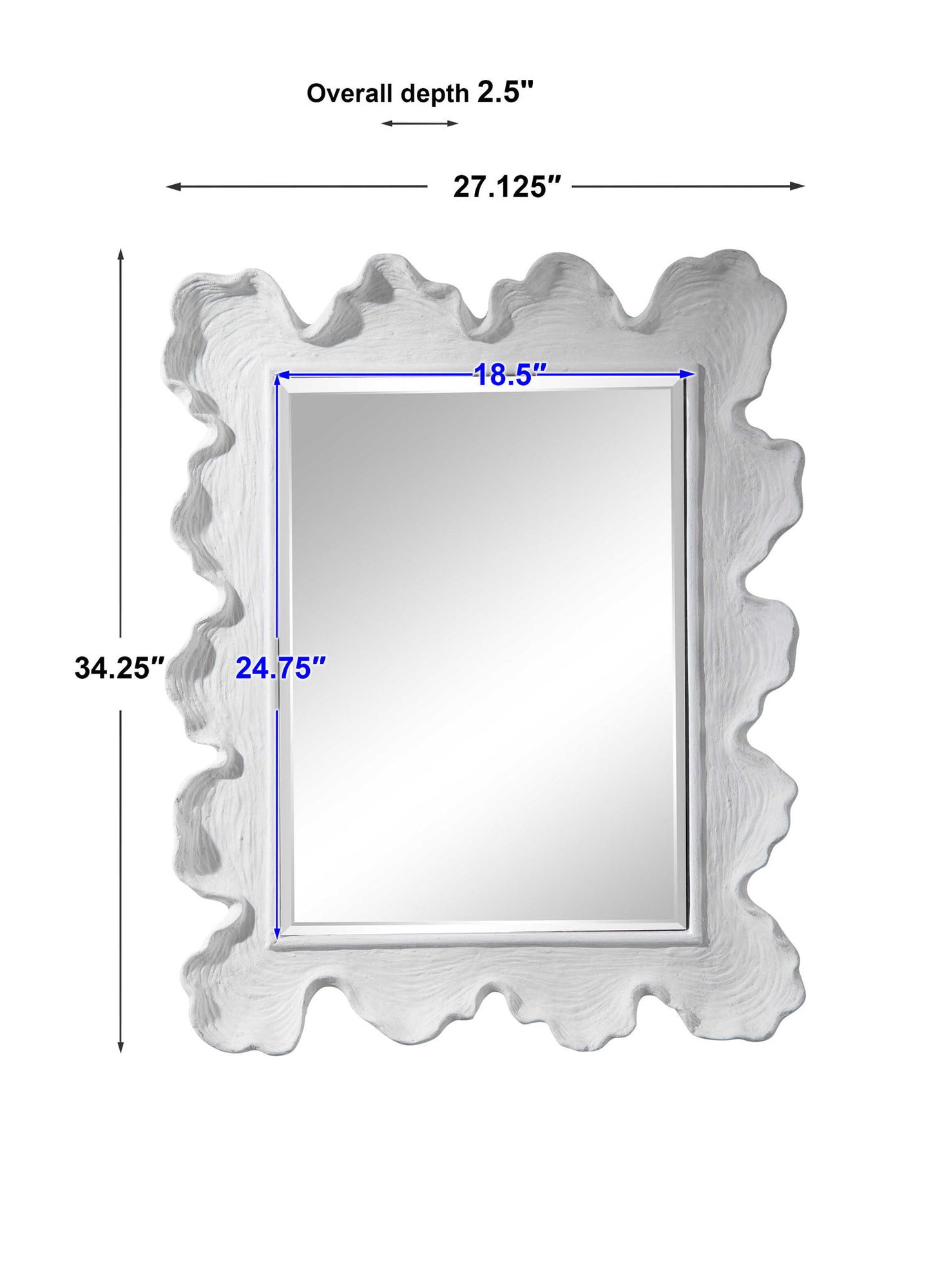 Sea Coral - Coastal Mirror - Pearl Silver