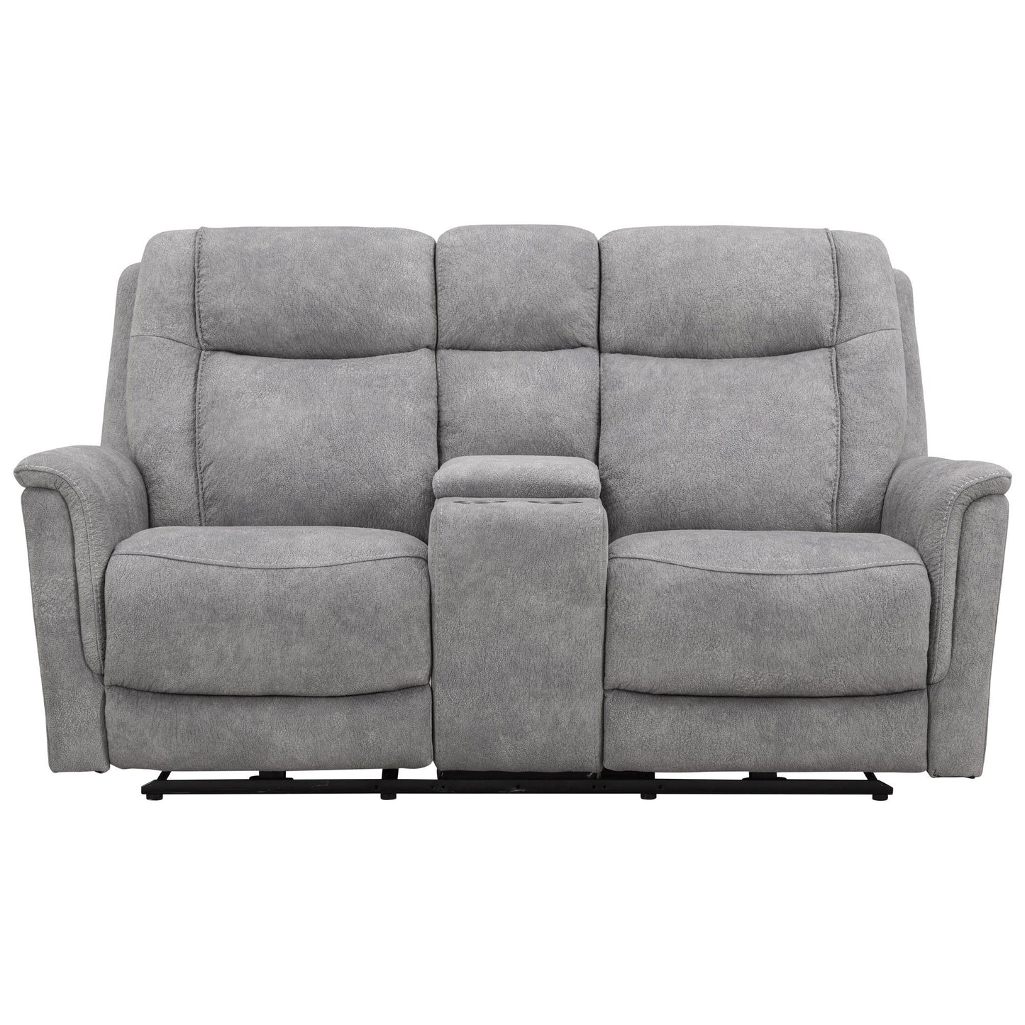 Linus - Zero Gravity Power Reclining Console Loveseat - Hudson Gray