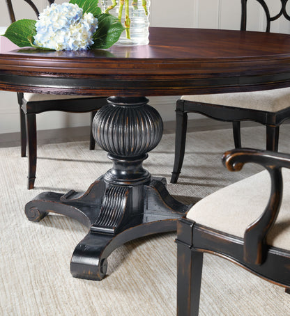 Charleston - Round Pedestal Dining Table With 1-20" leaf - Dark Brown