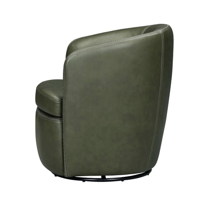 Barolo - 100% Italian Leather Swivel Club Chair (Set of 2)