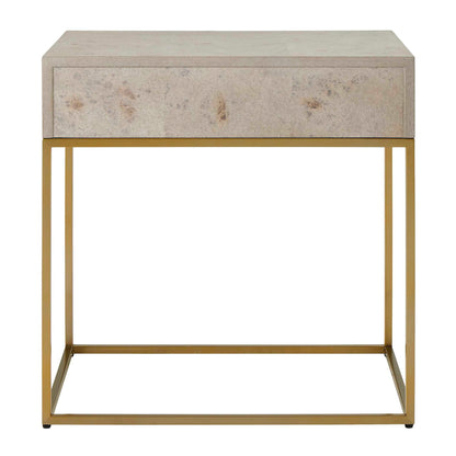 Pembrook - Side Table - Light Washed / Brass