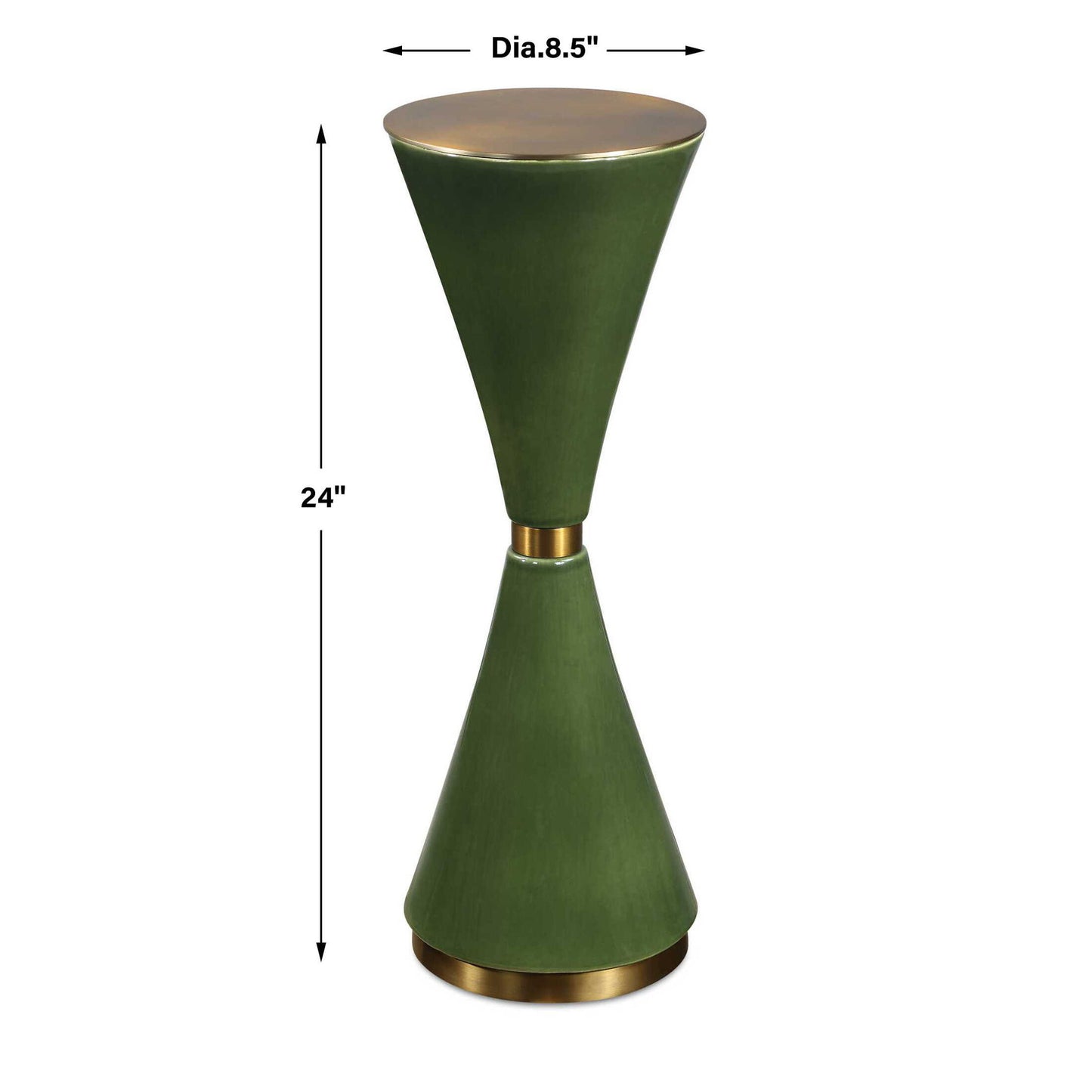 Ronde - Drink Table - Brass / Jade Green