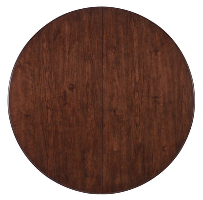 Charleston - Round Pedestal Dining Table With 1-20in leaf - Dark Brown