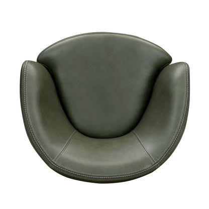 Barolo - 100% Italian Leather Swivel Club Chair (Set of 2)