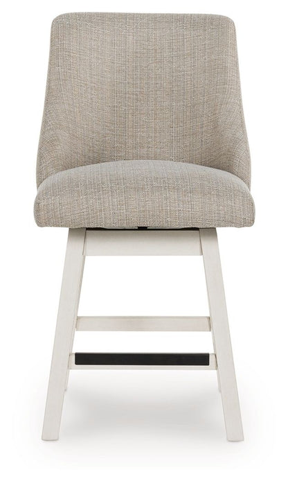 Robbinsdale - Upholstered Swivel Curved Back Barstool (Set of 2) - Antique White