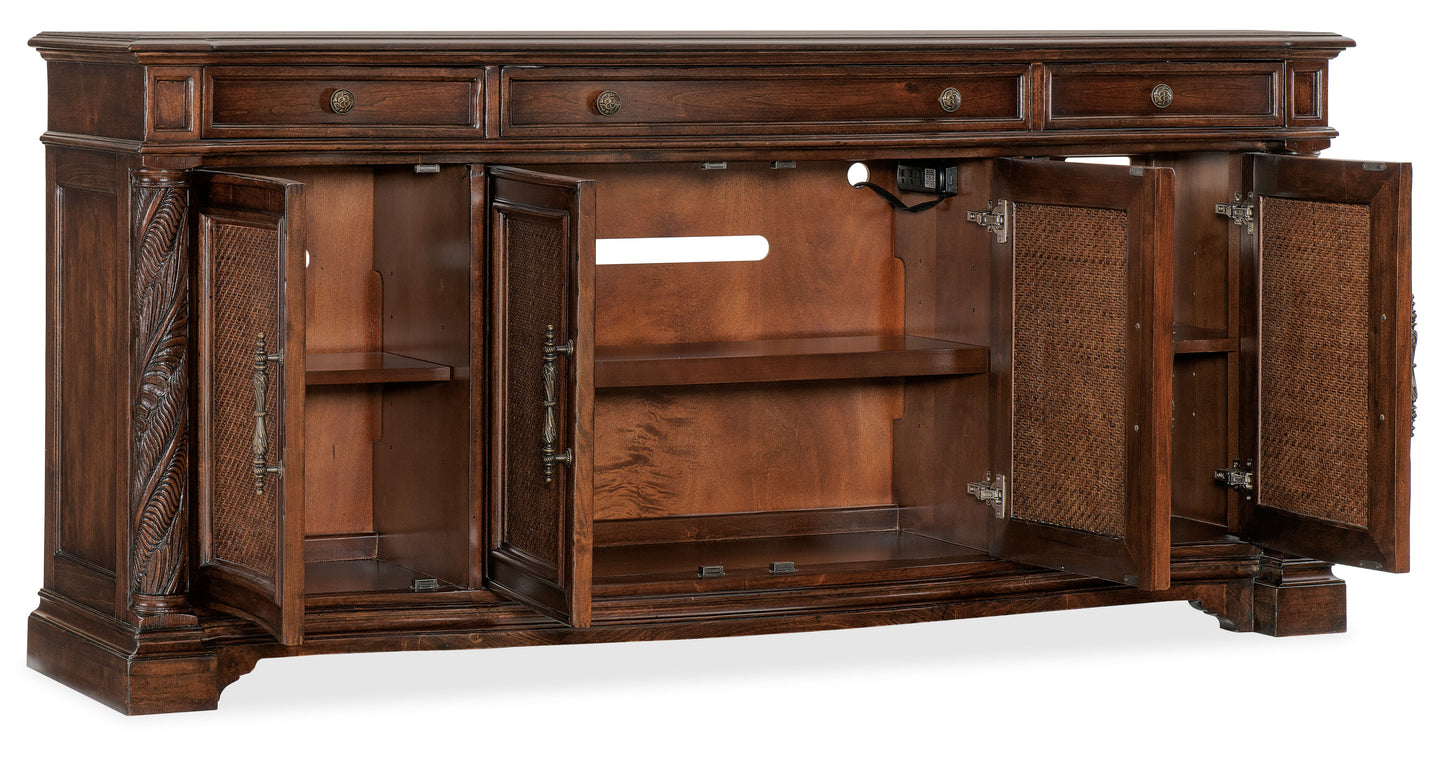 Charleston - Four Door-Three Drawer Buffet - Dark Brown