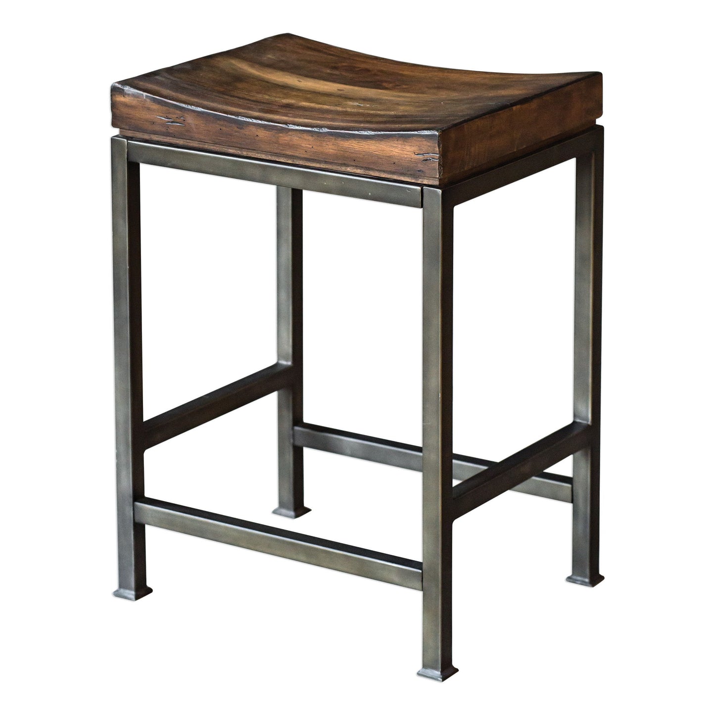 Beck - Wood Counter Stool - Dark Brown & Black