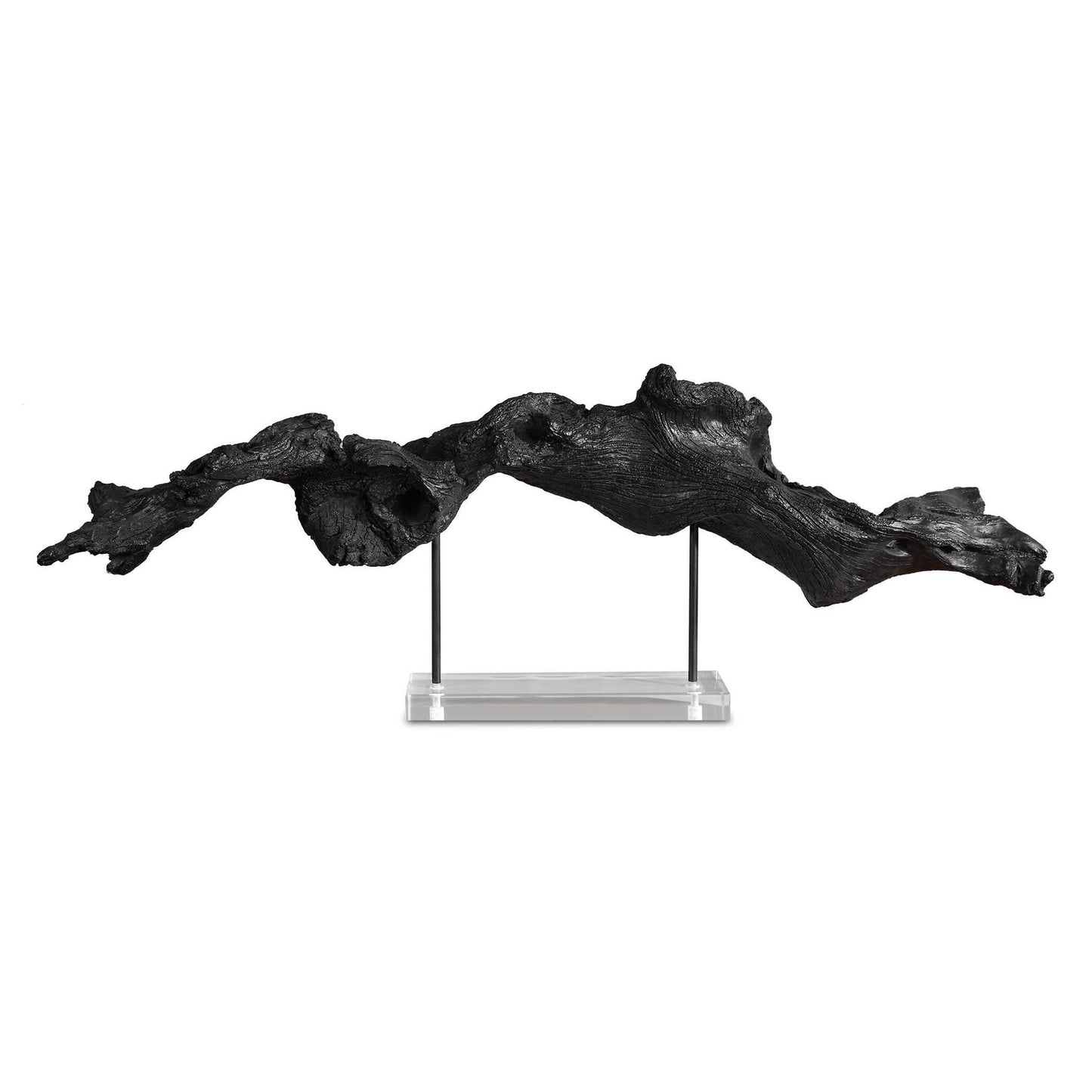 Charred Timber - Sculpture - Black