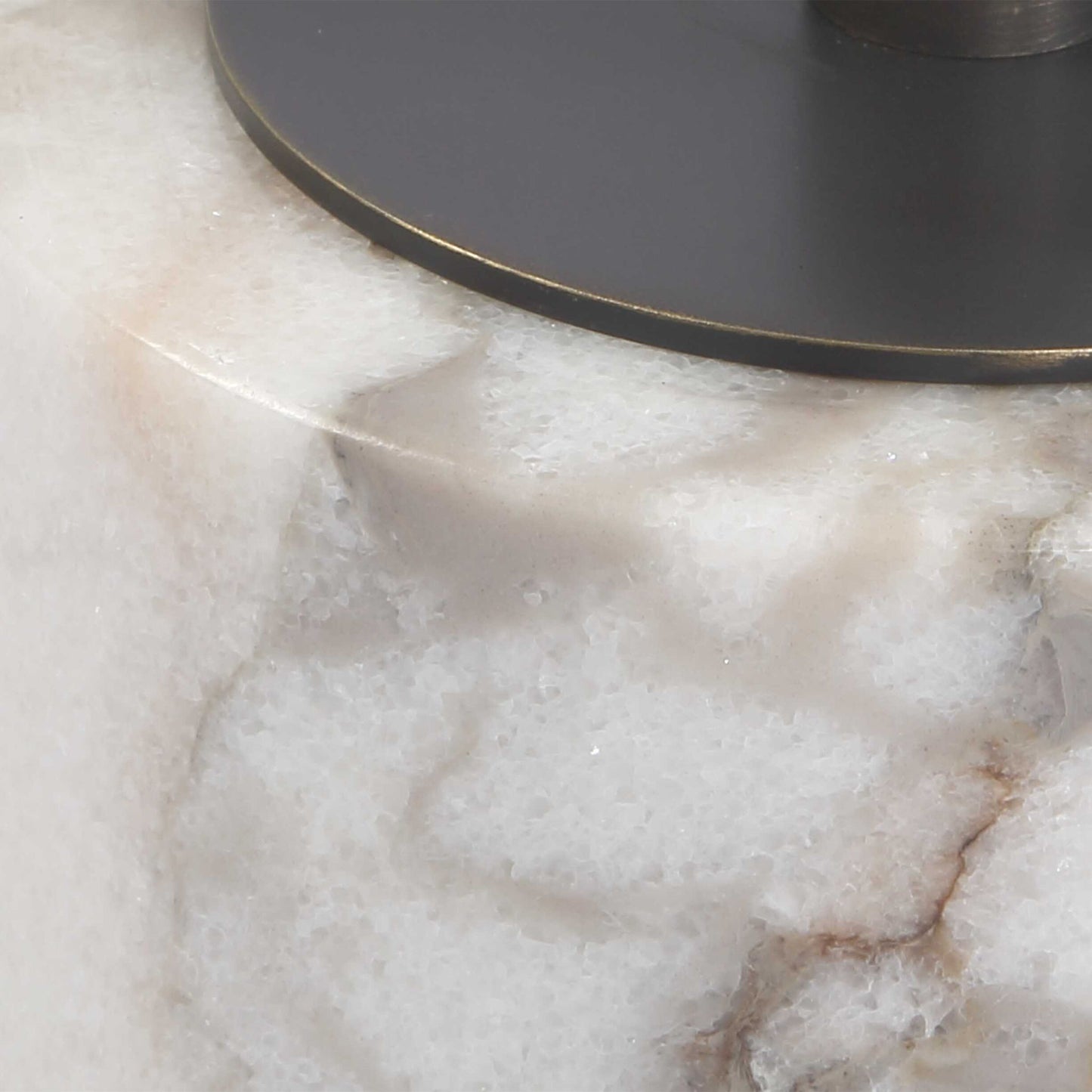 Brunson - White Marble Drink Table - Bronze / White