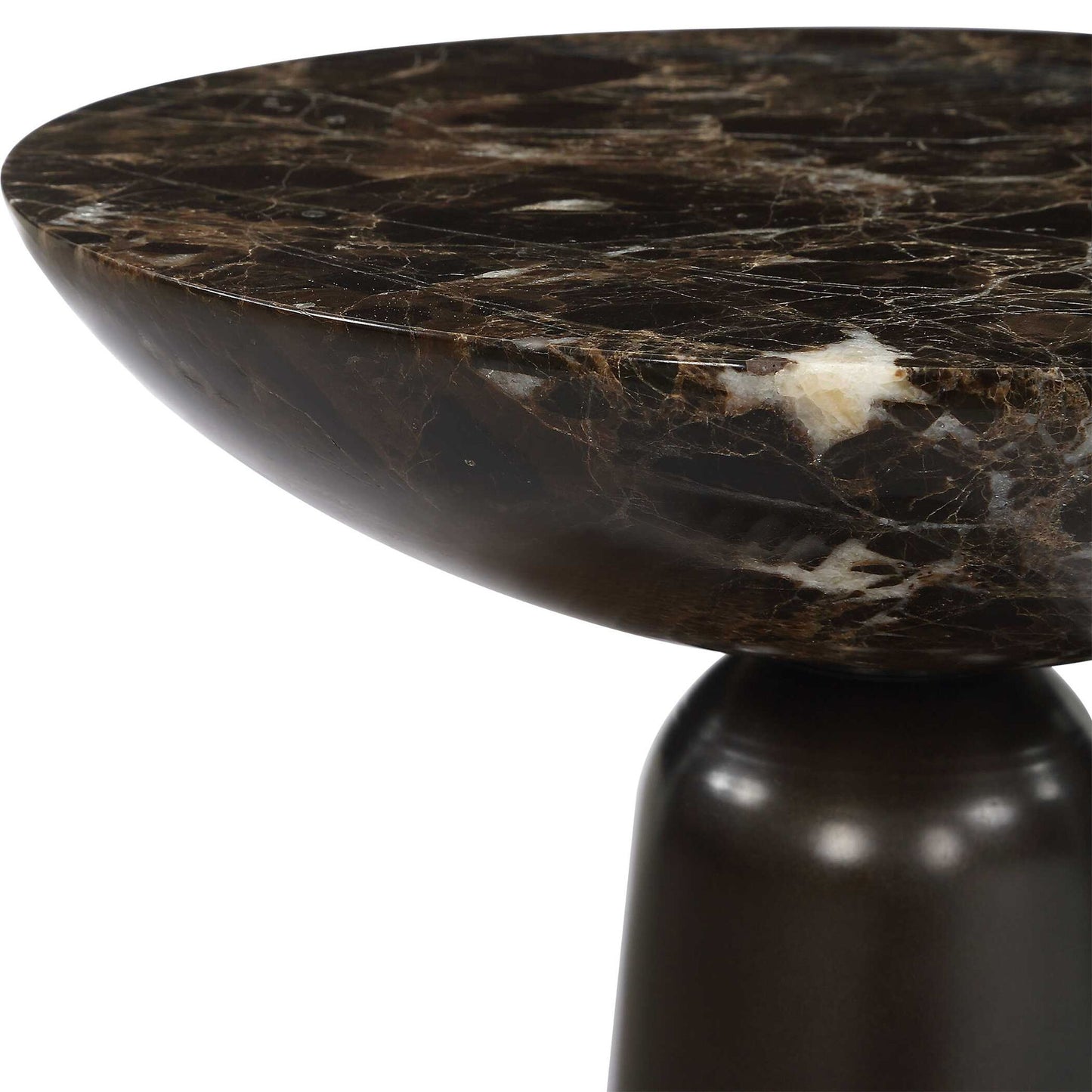 Hastings - Marble Accent Table - Dark Brown