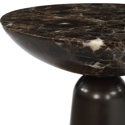 Hastings - Marble Accent Table - Dark Brown