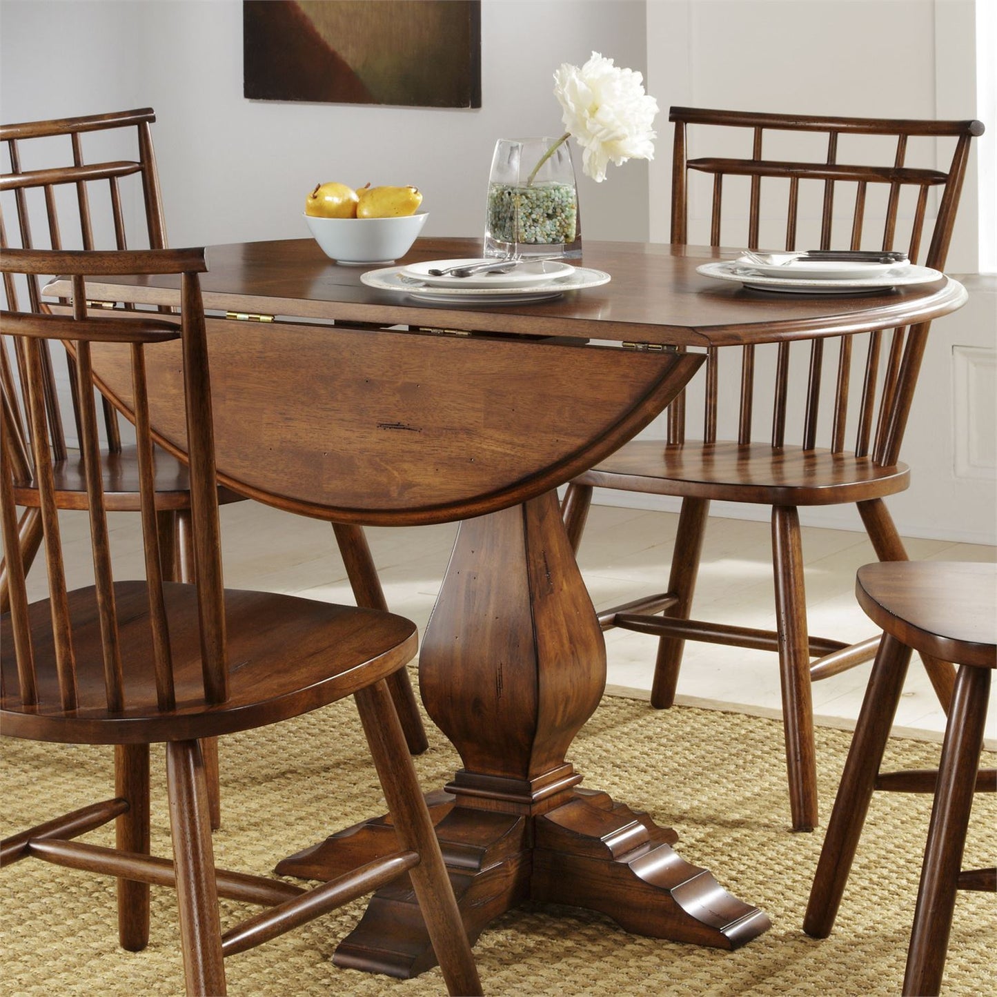 Creations - Round Drop Leaf Table - Dark Brown