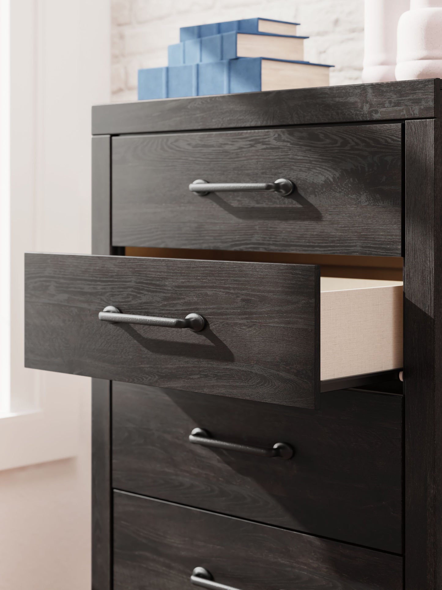 Hollivern - Dark Gray - Five Drawer Chest