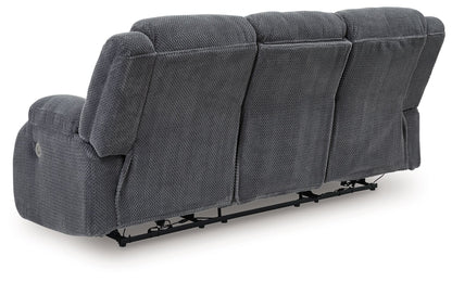 Observation - Steel - Reclining Power Sofa With Drop Down Table