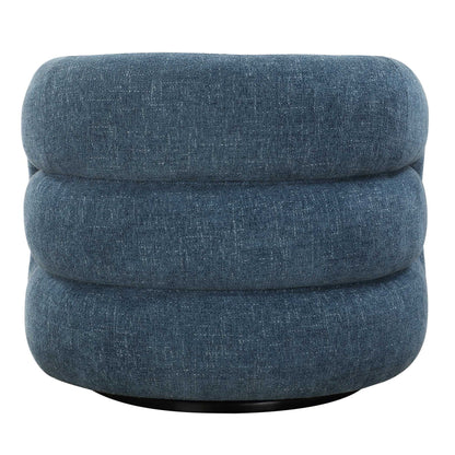 Junie - Swivel Barrel Chair - Blue
