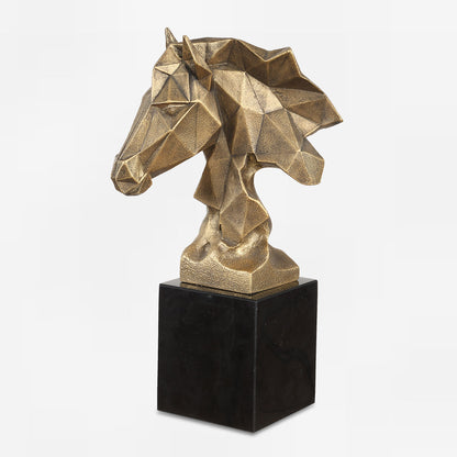 Chiseled Horse Bust - Sculpture - Bronze