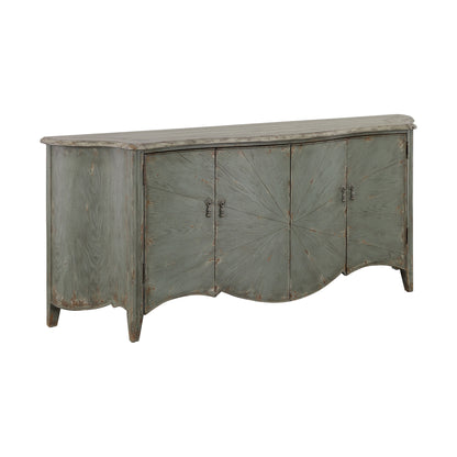 Aged Everly Laurel - Four Door Credenza - Green