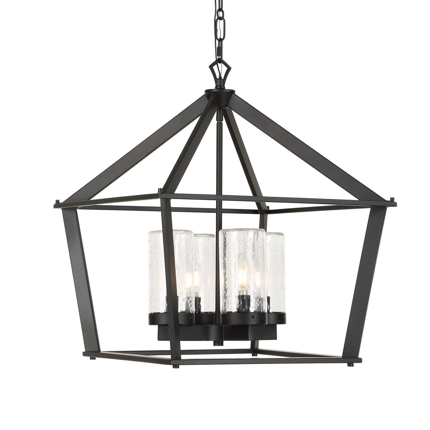 Evanston - 4 Light Indoor-Outdoor Pendant - Black