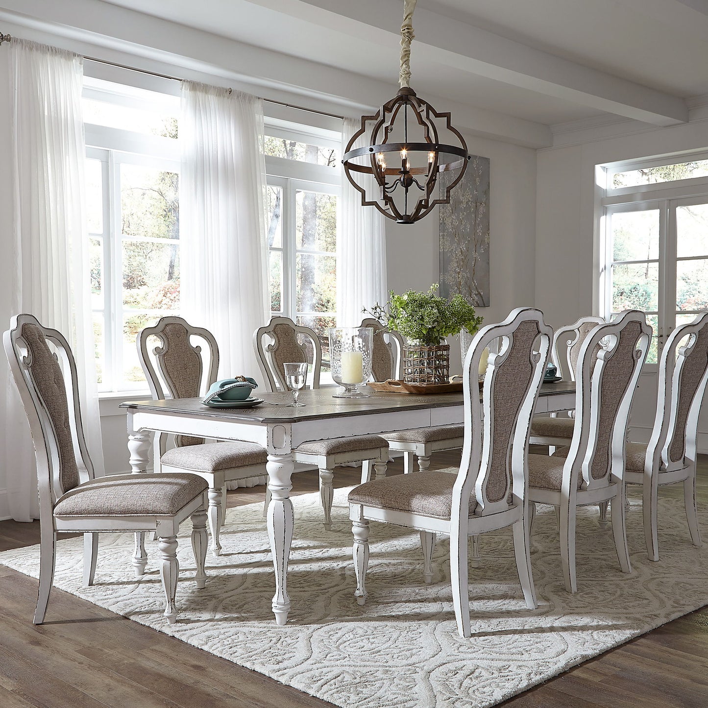 Magnolia Manor - Rectangular Leg Dining Table - White