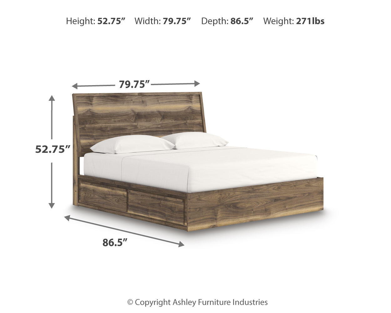 Chirason - Panel Bed With Storage
