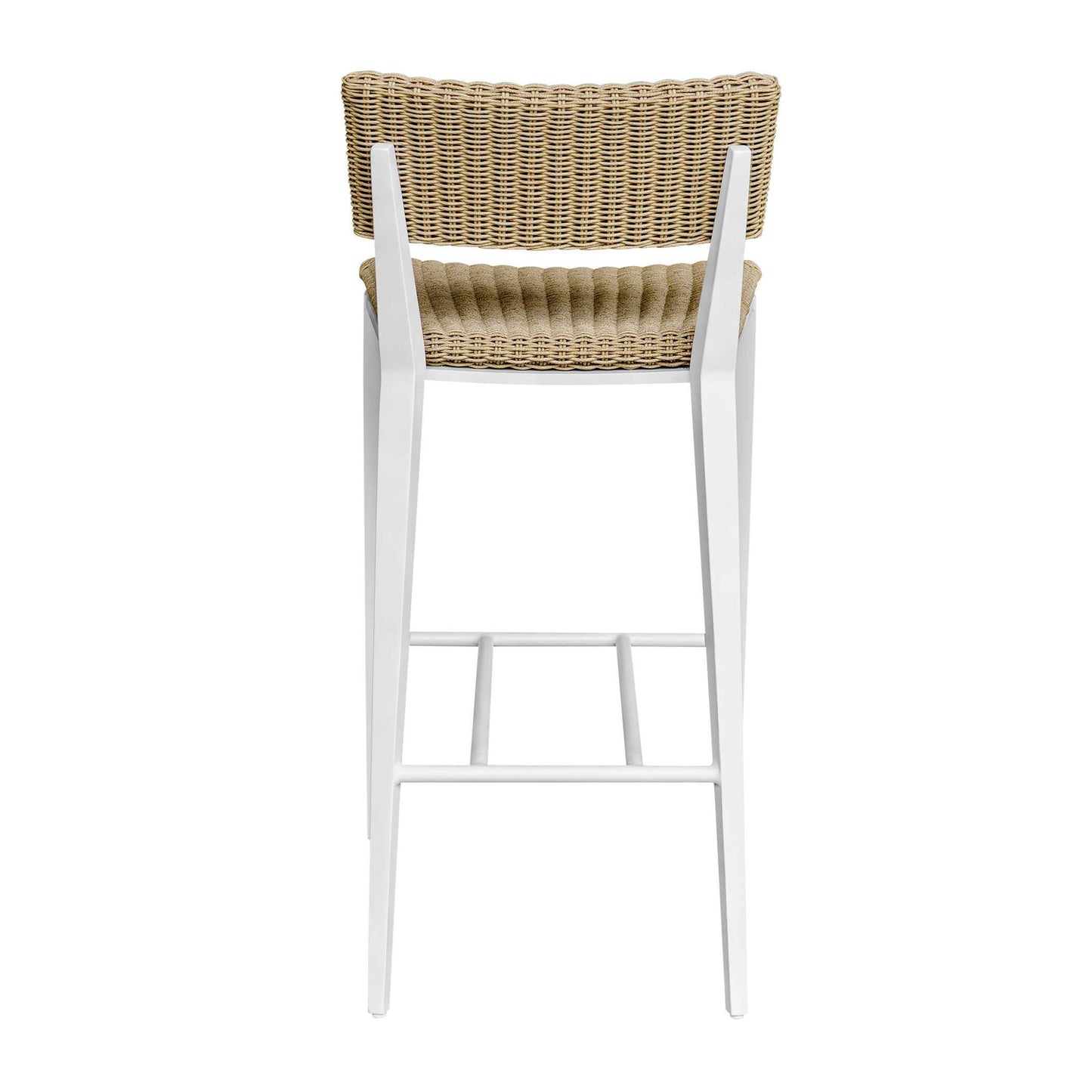 Calbas - Outdoor Bar Stool - White / Woodtone