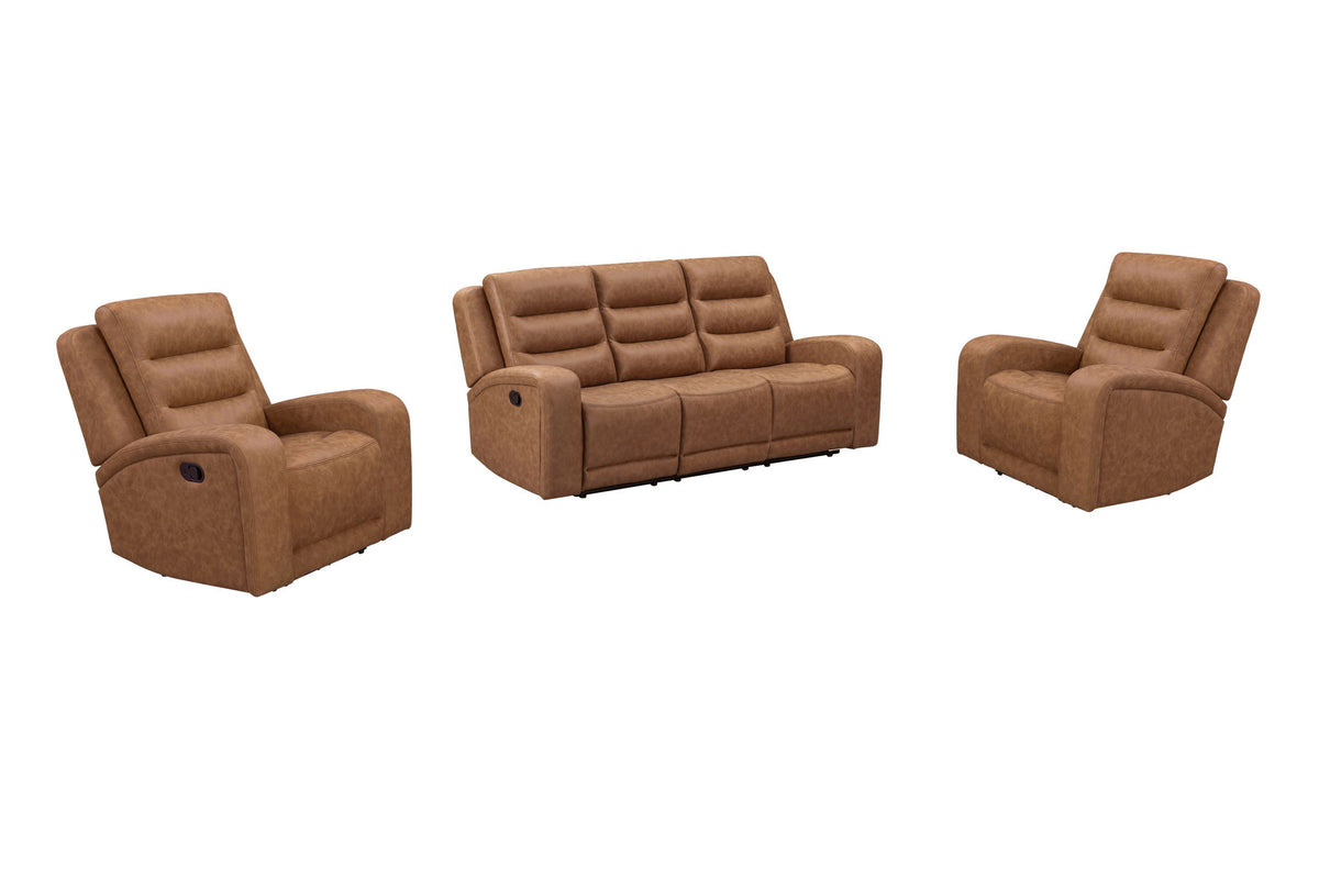 Napa - Manual Triple Recline Sofa - Wrangler Clay