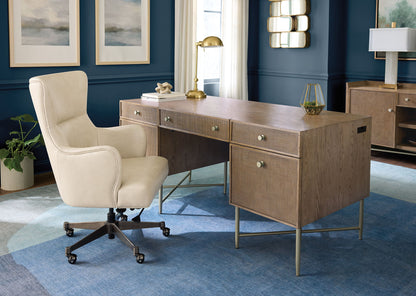 Sonnet - Sonnet Executive Desk - Dark Gray / Light Brown