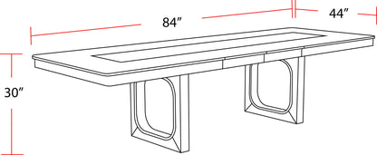 Escape - Dining Table With Extensions - Glazed Natural Oak / Black Metal Trim