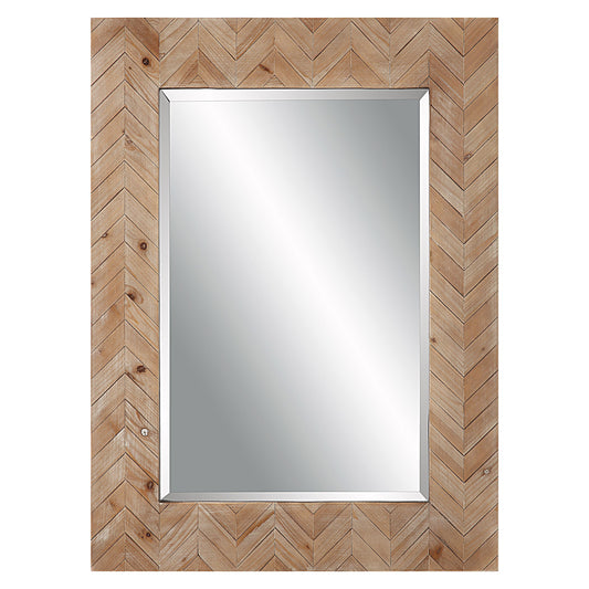 Demetria - Wooden Mirror, Small - Light Brown