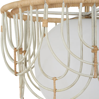 Arches - 1 Light Rattan Pendant - Light Brown