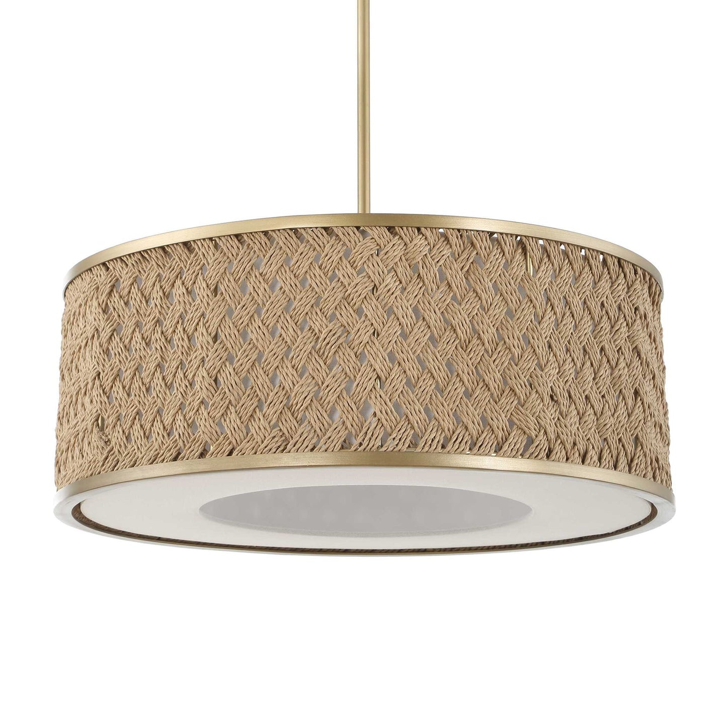 Pinchot - 4 Light Rattan Drum Pendant - Brown