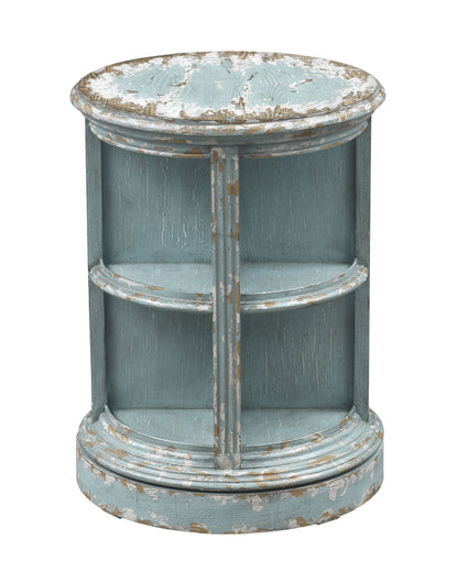 Skylar - Swivel Accent Table - Burton Aged Blue / Tan