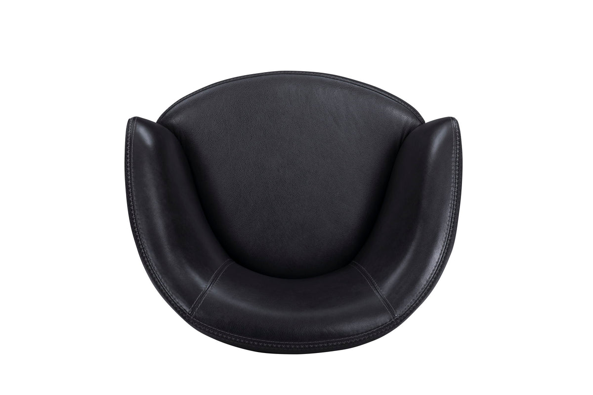 Barolo - 100% Italian Leather Swivel Club Chair (Set of 2)