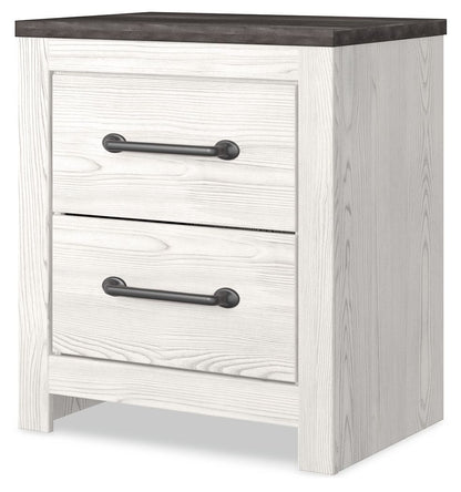 Gerridan - Two Drawer Night Stand - White / Gray