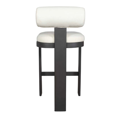 Bolster Back - Outdoor Bar Stool - White / Black