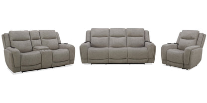 Penfield - Power Reclining Zero Gravity Console Loveseat With Heat, Massage And Speaker - Frappe
