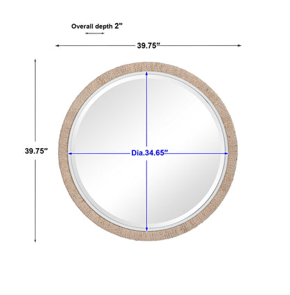 Carbet - Round Rope Mirror - Light Brown