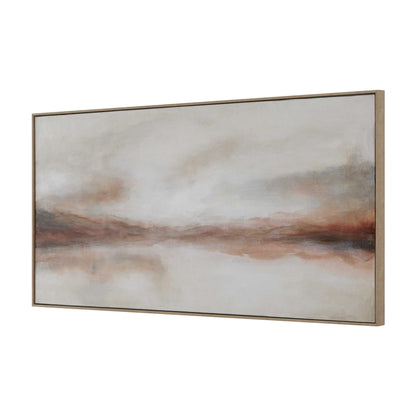Haze In The Horizon - Landscape Painting - Brown / Orange / White