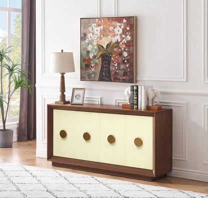 Shelburne - Four Door Credenza - Walnut / Cream