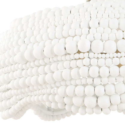 Biddeford - 5 Light Beaded Pendant - White