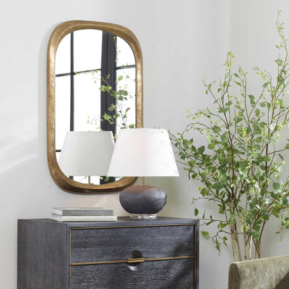 Malone - Brass Mirror - Light Brown