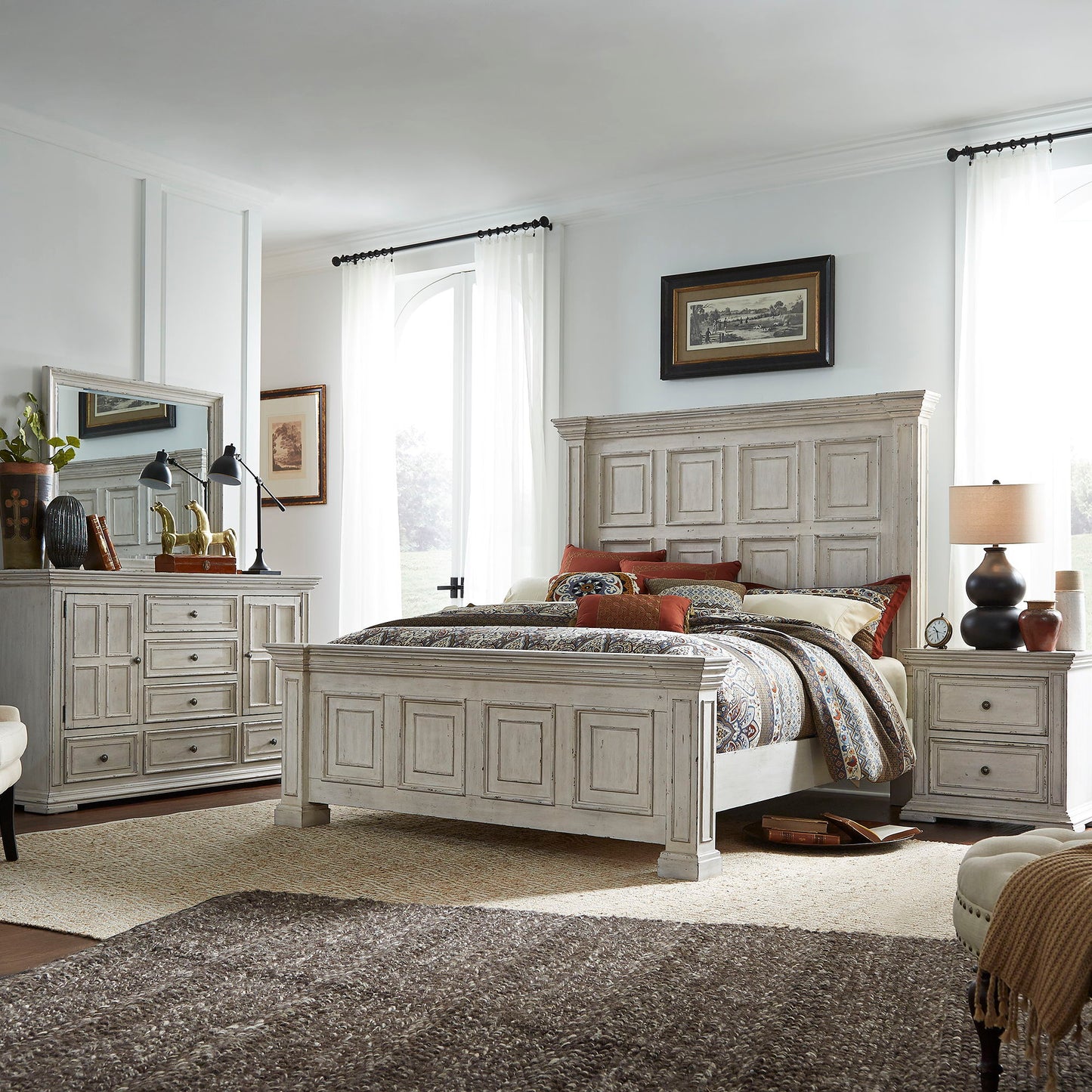 Big Valley - Panel Bed, Dresser & Mirror