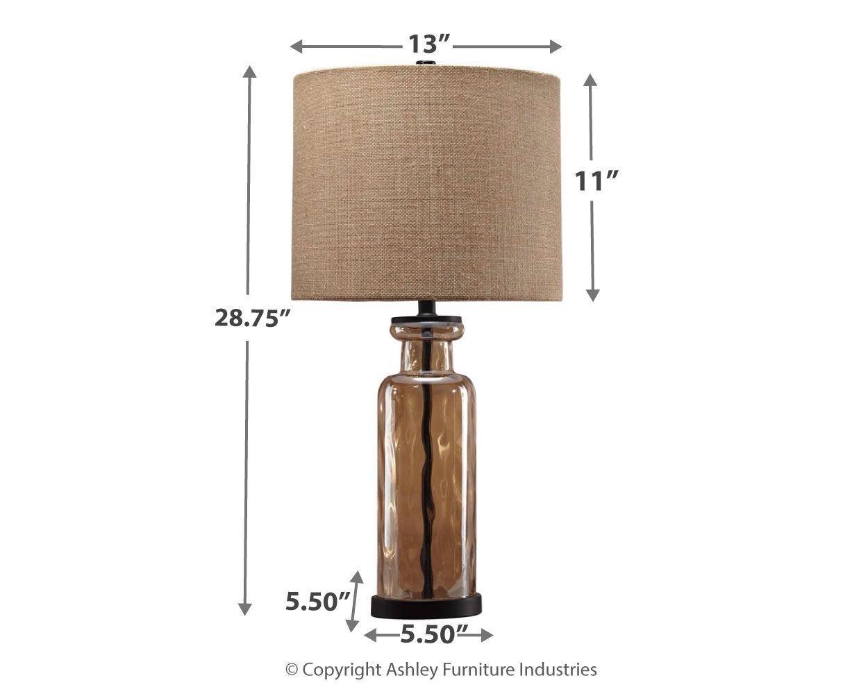 Laurentia - Champagne - Glass Table Lamp