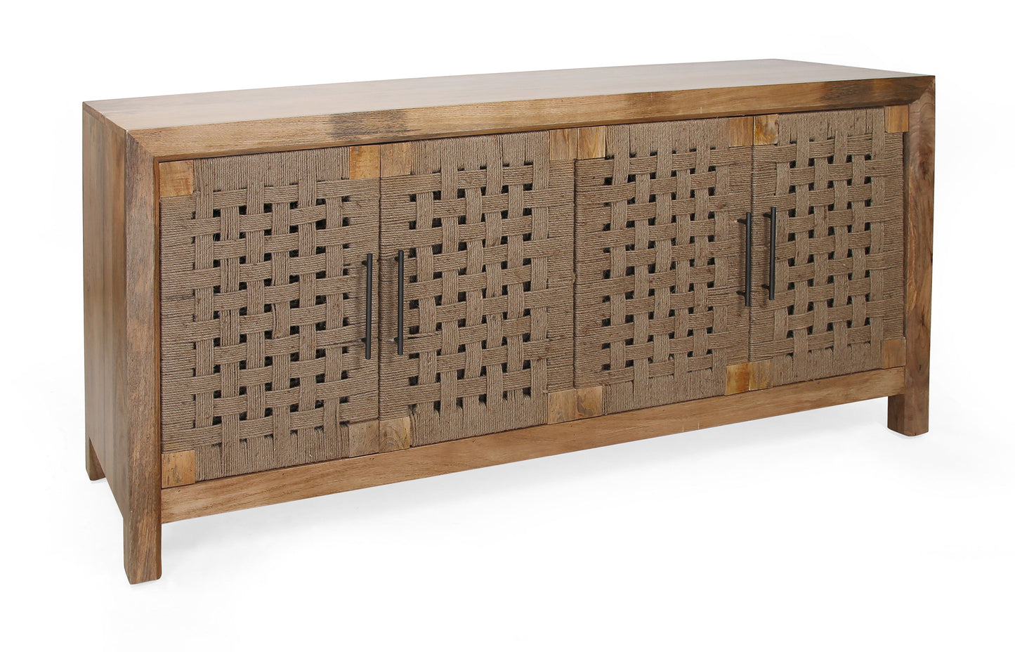 Jordon - Four Door Credenza - Augustine Brown / Jute