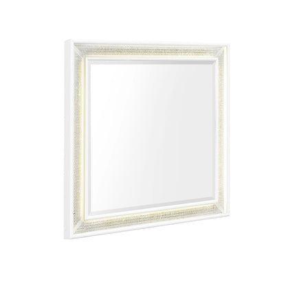 Reflections - Vanity Mirror - Pearl White & Rhinestone