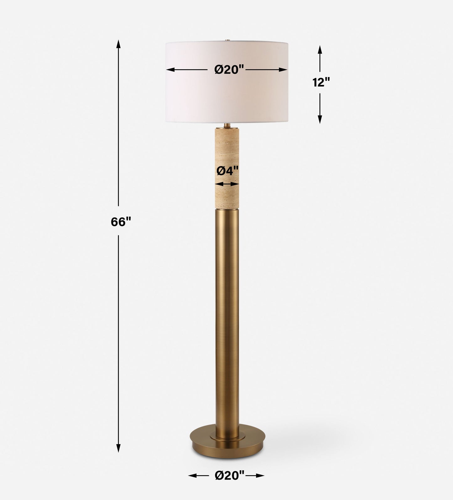 Knox - Travertine Floor Lamp