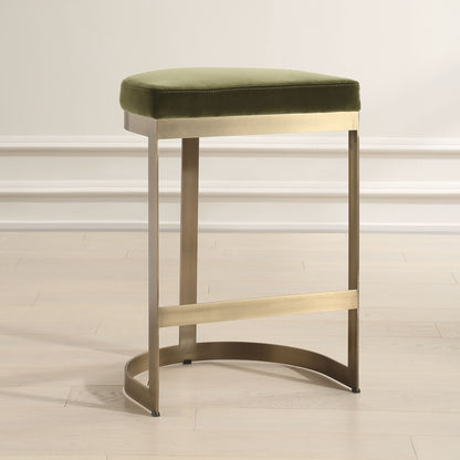 Ivanna - Brass Counter Stool - Moss