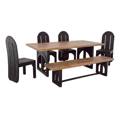 Gateway - Dining Bench - Natural / Nightshade Black